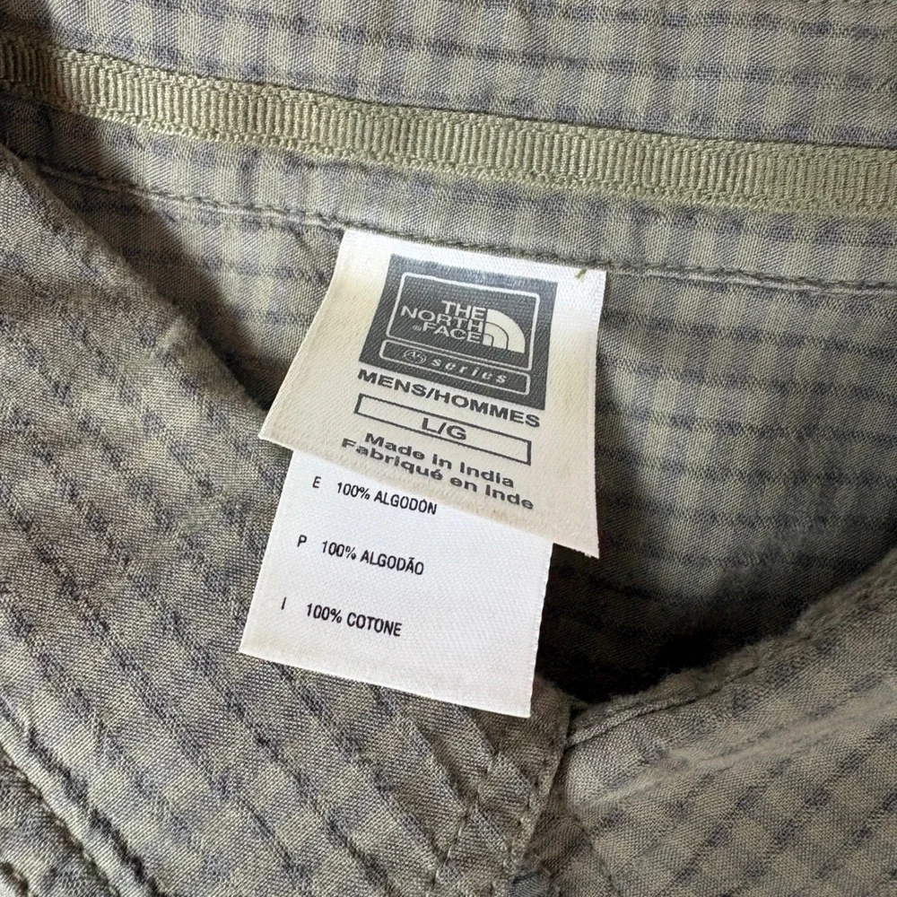 The North Face Shirts Mens L A5 Series Short Sleeve Button Up Olive Green Check